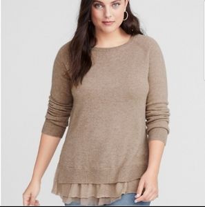 Garnet Hill Cashmere Shirttail Sweater, Size XL